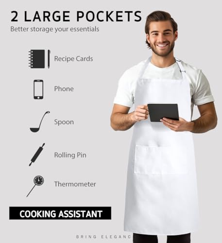 image for Syntus 2 Pack Adjustable Bib Apron Thicker Version Waterdrop Resistant