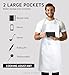Syntus 2 Pack Adjustable Bib Apron Thicker Version Waterdrop Resistant with 2 Pockets Cooking Kitchen Aprons for Women Men Chef, White