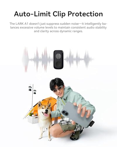 Image of HollylAnd Lark A1 Duo Wireless Magnetic Microphone for i-Phone15 /16 /iPad /Android Phone, Mini Wireless Mic with 3-Lv Noise Cancel, EQ&Reverb, 6-Lv Gain Control for YouTube Podcast Vlog Content Creation