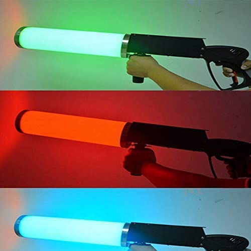 Macchina del Fumo a Cannone a CO2, Pistola a Cannone a CO2 a LED Portatile Macchina a Getto RGB Club Bar Effetti DJ Fogger Pistola fumogena con luci controllabili