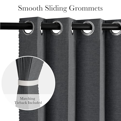 Image of RYB HOME Accordion Style Room Divider Curtain-100% Blackout Folding Accordion Curtain for Sliding Glass Door /Bedroom, Privacy Assurd Living Room /Office Drape 1 Panel with Tieback, W100 x L108, Black