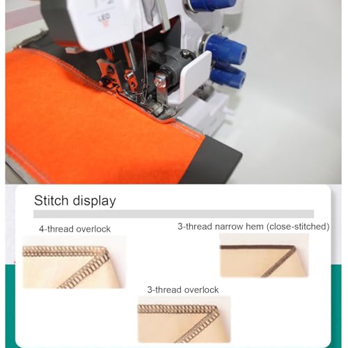 Serger - Máquina de coser con marco de metal resistente, luz LED mejorada y kit completo de accesorios para proyectos de sobrebloqueo y costura