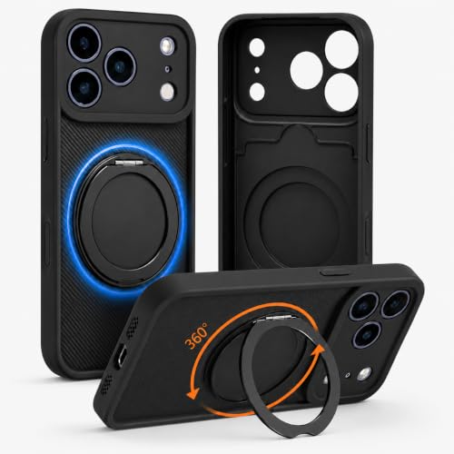 GaeYea マグネットスマホケース iPhone 17 Pro 用 ケース【多機能収納・360°回転スタンド】 カード