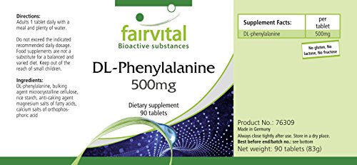Fairvital | DL-fenylalanine 500mg - HOOG GEDOSEERD - VEGAN - 90 tabletten - DLPA, D- en L-fenylalanine - essentieel aminozuur - Afbeelding 4