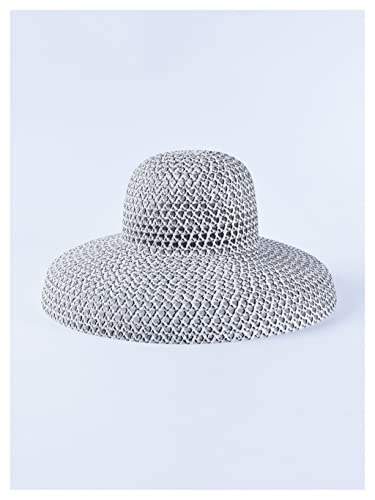 Chapeau de soleil femme grand bord gris visière de plage rétro et vintage pour le voyage
