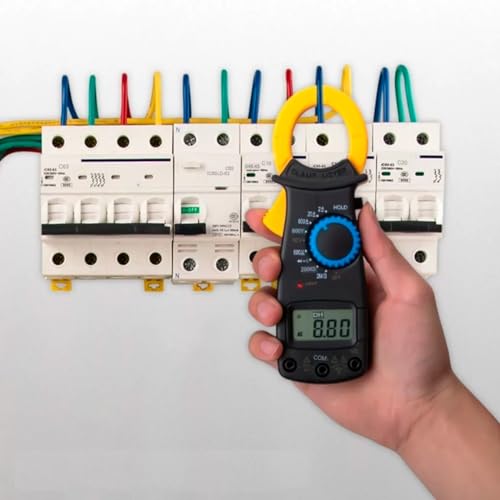 Kit Alicate Amperímetro Digital Beep + Caneta Teste Fase Tensão Corrente Profissional