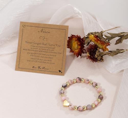 Image of Gifts for Niece Birthday Gifts,Heart charm Bracelet Gifts for Women Girls for Christmas Valentines Day Gifts (Niece), Large
