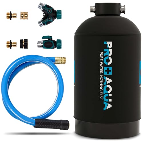 PRO+AQUA 16 000 Grain Portable Water Softener for RV Trailers Boats Mobile Car Wash Pressure Wash Protects Water Systems from Hard Water Damage and Corrosion with