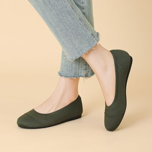 Women's Ballet Flat Shoes Casual Strap Knit Flats Round Toe Wedding Flats,J62