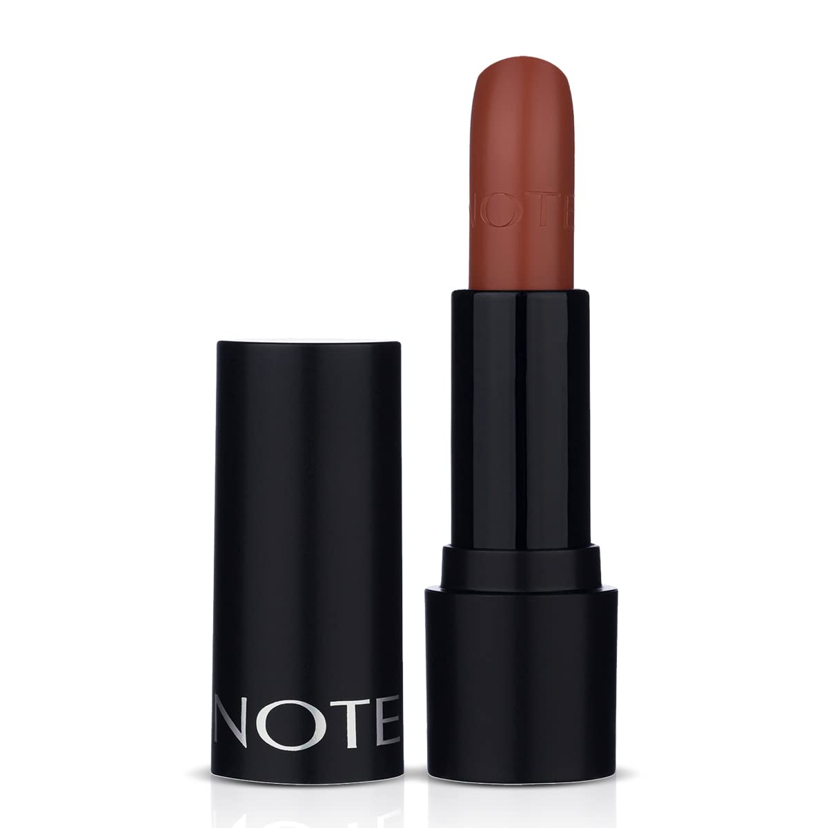 Note Cosmetics Deep Impact Lipstick 05 Leather Mood Kremsi Dokulu Yarı Parlak Ruj, Kahverengi