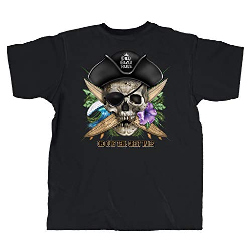 OLD GUYS RULE T Shirt for Men | Pirate Skull | Black (X-Large) OLD GUYS RULE T Shirt for Men | Pirate Skull | Black (X-Large)