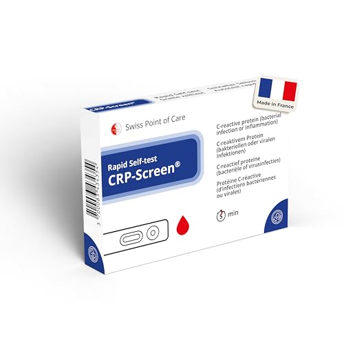Swiss Point Of Care CRP-Screen Schnelltest – Selbsttestest zum Erkennung bakterieller Infektionen oder Entzündungen, CRP Nachweis (C-reaktives Protein), für zu Hause