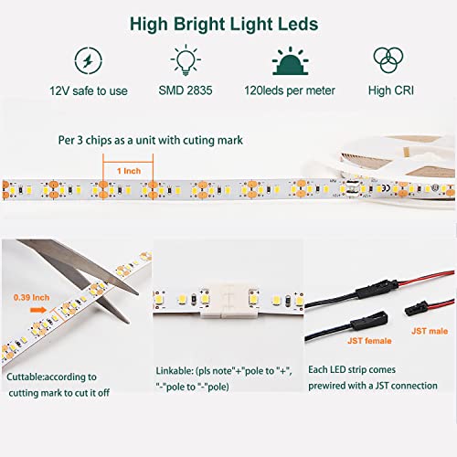 Tira LED VST 8.2ft Blanco Cálido 2700K 120 LEDs/m miniatura 4