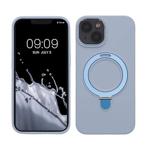 Ya en manzanajugosa.com: kalibri Carcasa Compatible con Apple iPhone 13 / iPhone 14 Funda Premium - con Anillo de Soporte - Interior de Microfibra - Compatible con MagSafe - Bordes elevados y Botones de Metal