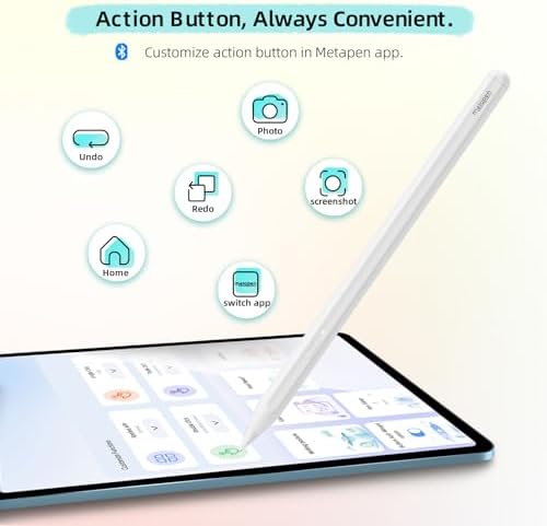 Metapen Rysik A11, inteligentniejszy chip, czułość nachylenia, odwzorowanie dłoni, kompatybilne z Apple iPad 2018-2023, iPad 10/9/8/7/6, iPad Pro 11"/12,9", iPad Air 3/4/5, Mini 5/6