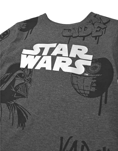 STAR WARS Boys T-Shirt | Kids Dark Grey Short Sleeve Graphic Tee | Sci-fi Movie Film Character Merchandise Gift 6