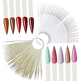 【Sicherheit und Gesundheit】: Diese nagelspitzen-fächer display sind aus hochwertigem Kunststoff ohne giftigen und Geruch, Arbeiten Sie hervorragend, um Nageldesigns zu organisieren und Gelpolierfarben anzuzeigen. Sie können die langen Stäbchen markieren und Ihren Kunden Farben / Designmuster zeigen.