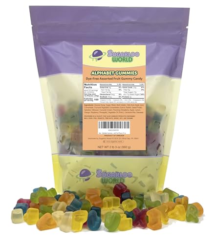 Gomitas Alphabet sabores surtidos sin colorante 35 oz miniatura 1