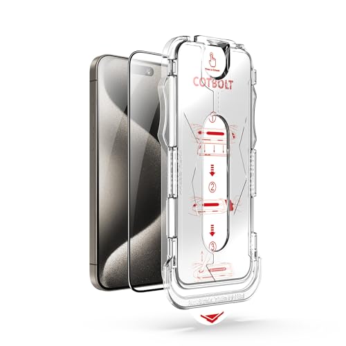 Image of Tempered Glass for iPhone 15 Pro Tempered Glass Screen Protector with (Easy Installation Kit) Anti Scratch, Bubble Free