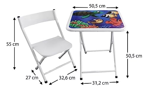 Conjunto Fantasia Mesa Infantil Açomix 2 Cadeiras - Pic Nic