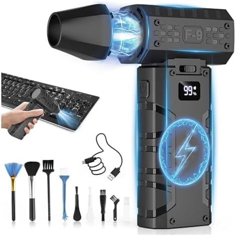 Compressed Air Duster 110000RPM Electric Air Duster with Led Ligh...