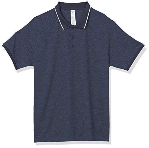 Amazon Brand - Peak Velocity Men's Rib Tipped Athletic Polo Shirt, Navy, Medium