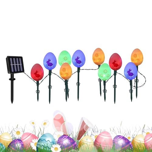 Luces solares de Pascua de 3,5 m para crear un ambiente festivo mágico en tu patio y jardín exterior