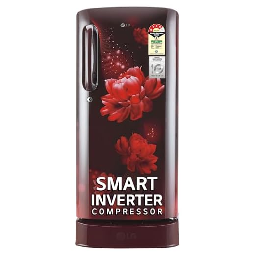 LG 190 L 4 Star Inverter Direct-Cool Single Door Refrigerator (GL-D201ASCY, Scarlet Charm)