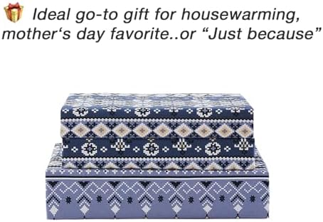 Vaulia Microfiber Duvet Cover Queen, 3Pcs Boho Blue Paisley Patterned Bedding for All Seasons with 1 Comforter Cover 2 Pillowcases
