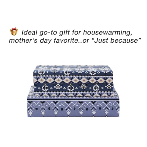 Vaulia Microfiber Duvet Cover Queen, 3Pcs Boho Blue Paisley Patterned Bedding for All Seasons with 1 Comforter Cover 2 Pillowcases