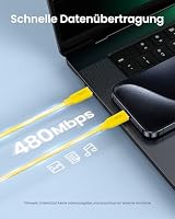AOHI Magline 140W USB C Kabel PD3.1 USB C auf USB C Kabel Schnellladekabel 1m lang für iPhone17 Pro Max, MacBook Pro/Air, iPad Pro/Air, Galaxy, Pixel und mehr, Gelb – Ansicht 4