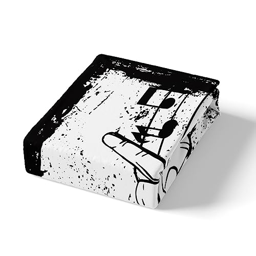 Homewish Rock Music Duvet Cover Double Musical Theme Bedding Set, Music Notes Print Comforter Cover Black and White Bed Set - Image 4