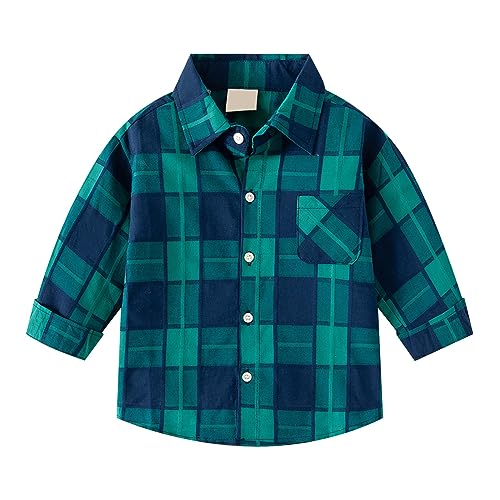 Baby Boys' and Toddler Long Sleeve Plaid Flannel Button Down Shirt Gentleman Jacket School Uniform Shirts for Girls2