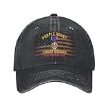 Casquette Baseball Réglable,Confortable Chapeau de Golf Purple Heart Combat Wounded Afghanistan War avec médaille Casquette Trucker pour Voyages Running Badminton