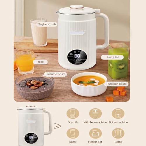Sojamilchbereiter, 1,2L Nussmilchmaschine mit LED-Anzeige, 12H Timer, 9 Funktionen, Edelstahlklinge für Mandel- und Hafermilch