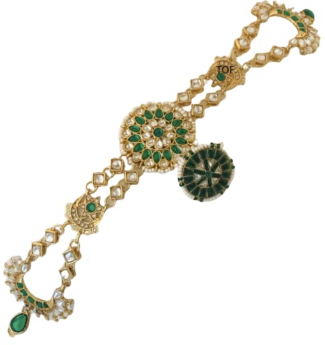 THE OPAL FACTORY Traditional Rajasthani Gold Plated Polki Kundan Sheeshphool Mathapatti with Borla in Minakari AD/CZ Stones and Pearls for Women and Girls (Green) (B08ZYCN9J2) Amazon Price History, Amazon Price Tracker