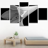 SIGNWIN 5 Panel Canvas Wall Art Botanical Chic Closeup Expressive Multicolor Photography for Home Decorations Ready to Hang - 60