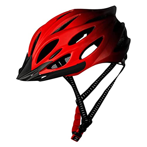Casque de vélo pour adulte rouge réglable homme femme avec lumière