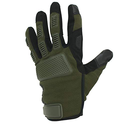 Motorcycle Gloves Samurai Warrior Full Finger Protective for Outdoor Sports, Tactical Rubber Knuckle Gloves for Men (ARMY GREEN Medium)