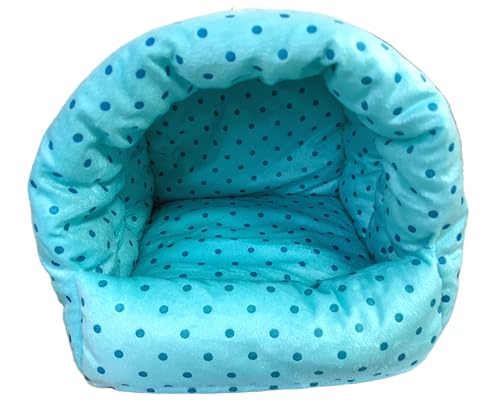 Image of WOWOWMEOW Guinea Pigs Bed,Hamster Bed,Small Animals Warm Hanging Cage Cave Bed (M, Dot- Blue)