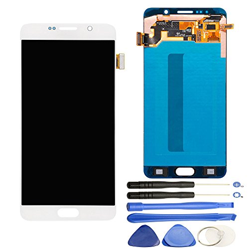 Comfine Screen Replacement for Samsung Galaxy Note 5 LCD Display Screen + Touch Digitizer Full Assembly, Compatible with N920T N920V N920P, Super AMOLED, Repair Tools Included, (White)