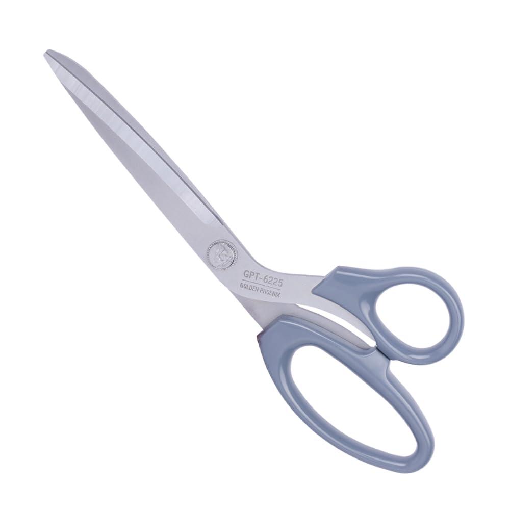 GOLDEN PHOENIX Heavy Duty High Stainless Steel Sewing Fabric Cutting Scissors, Office Shears For Tailors Dressmakers, Best For Cutting Fabric Leather Paper Raw Materials (GPT-6225 | Grey)