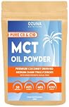 MCT Oil C8 & C10 Powder, Coconut Medium Chain Triglycerides for Sustained Clean Energy, Ketogenic Non Dairy Coffee Creamer, Suitable for Keto, Helps Boost Ketones | 50 Servings
