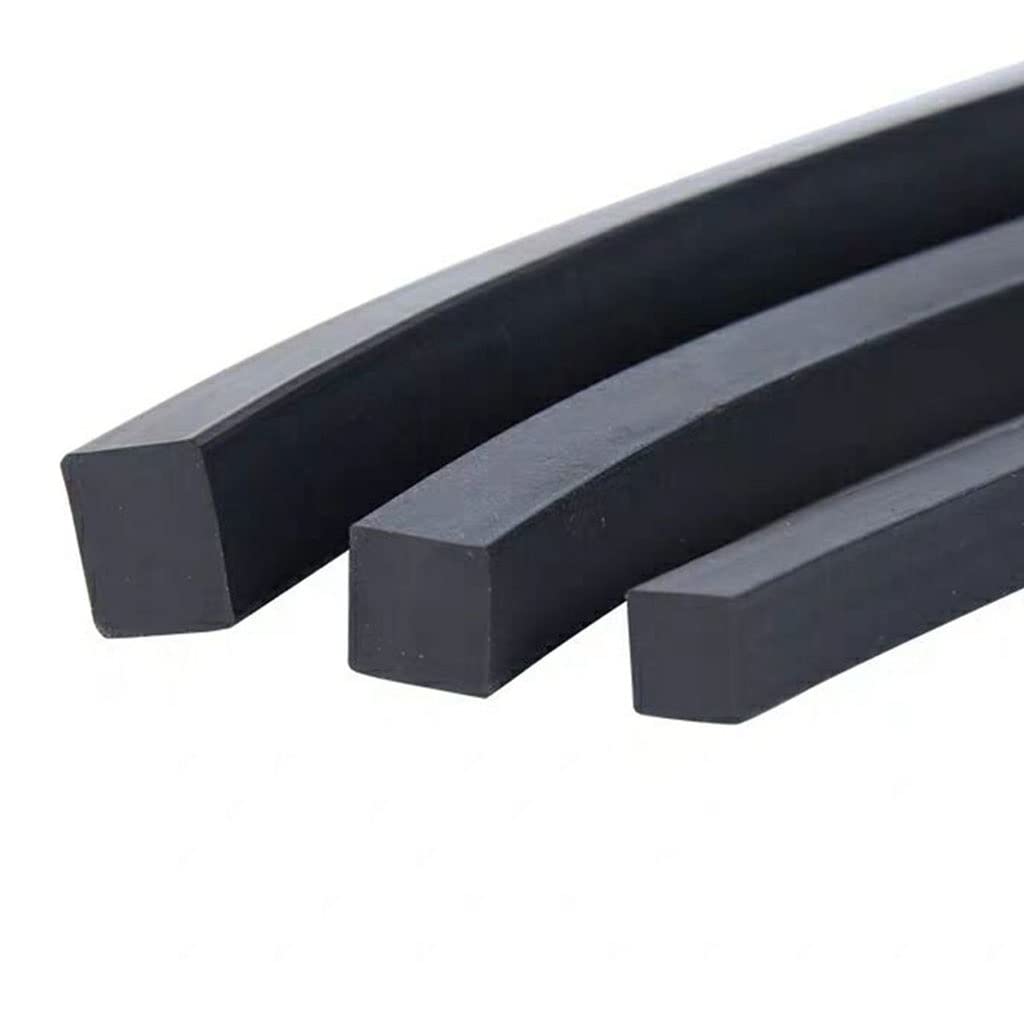Zuoahbdt 5X5mm Silicone Foam Seal Weather Strip, Black Square Solid Fluorine Rubber Seal Strip, Multiple Sizes & Lengths(,5M)