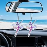 2 peças 2D cintilante dançarina de balé pingente acrílico mochila feminina espelho retrovisor automático enfeites de decoração acessórios de decoração (estilo B, 25 x 6 cm)