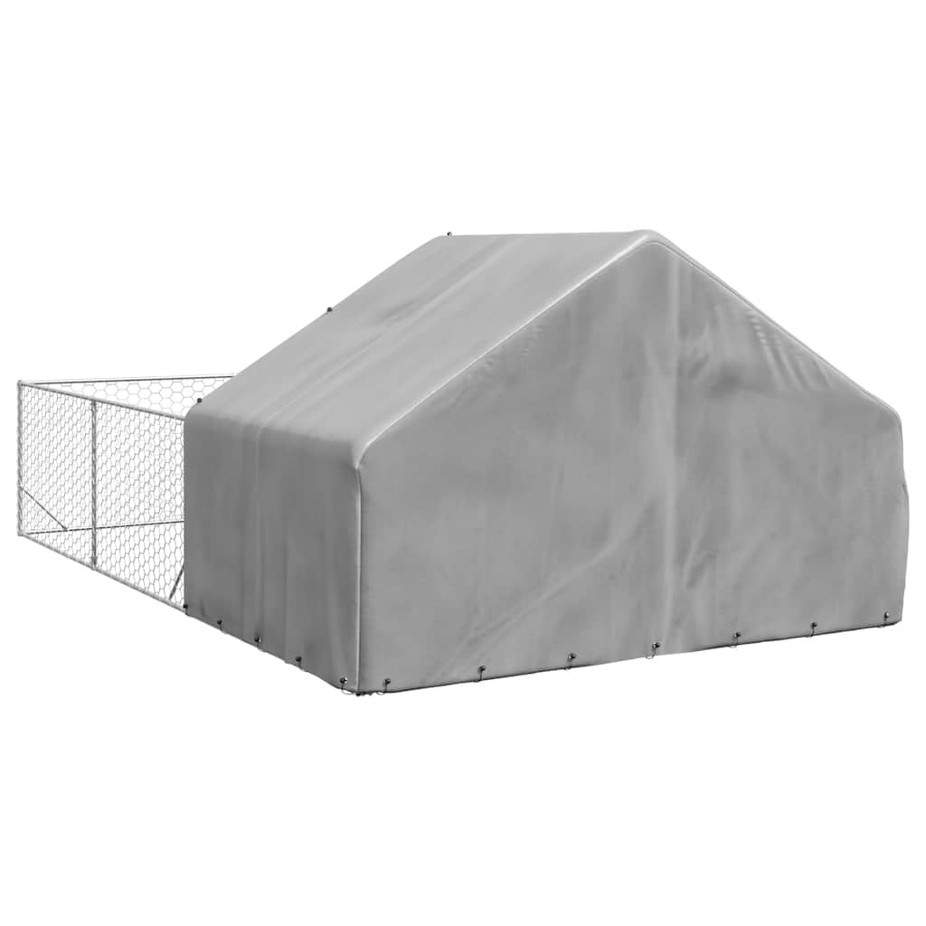 Festnight Cuccia per Cani da Esterno con Recinto 6x3x1,9m in Acciaio Zincato - Box e Gabbia per Cani