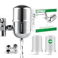 WINGSOL WINGSOL Faucet Filter Reusable Washable Filter Fit Well Water 304 Stainless Steel, Mainly Reduce Rust, Dirt, Sand, Partially Remove Odor Smell/Improve Taste, 250G, 2 Filter Cartridges Include