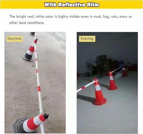 Cône de signalisation rétractable en lot de 12 avec barrière plastique extensible pour parking