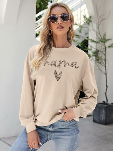 Mama Sweatshirt for Women Mama Letter Print Sweatshirts Mom Life ...