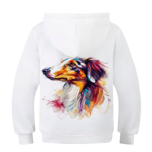 Pull lévrier pour garçons et filles de 13-15 ans avec sweat à capuche imprimé 3D - 2